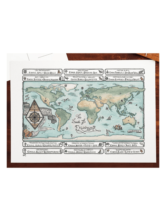 Lands of Erlenmeyer - A4 Art Print - Mu Shop