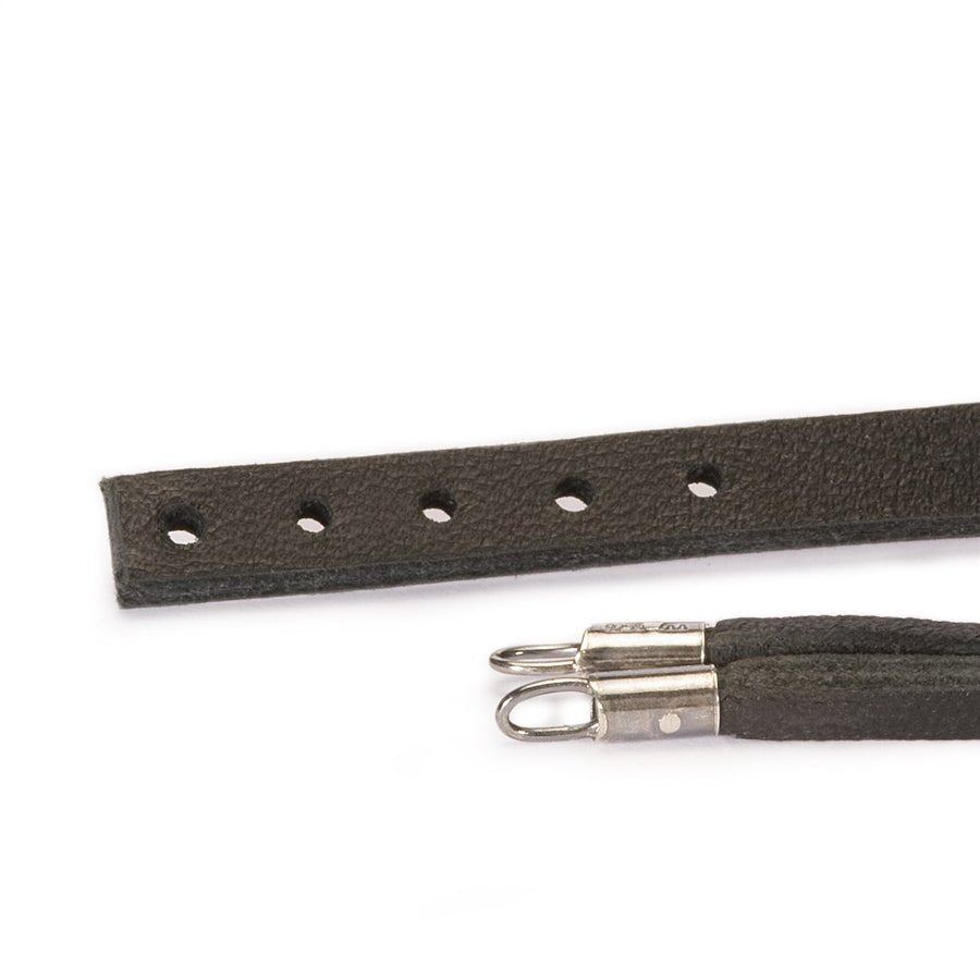 Leather Bracelet Black/Silver 36cm - Mu Shop