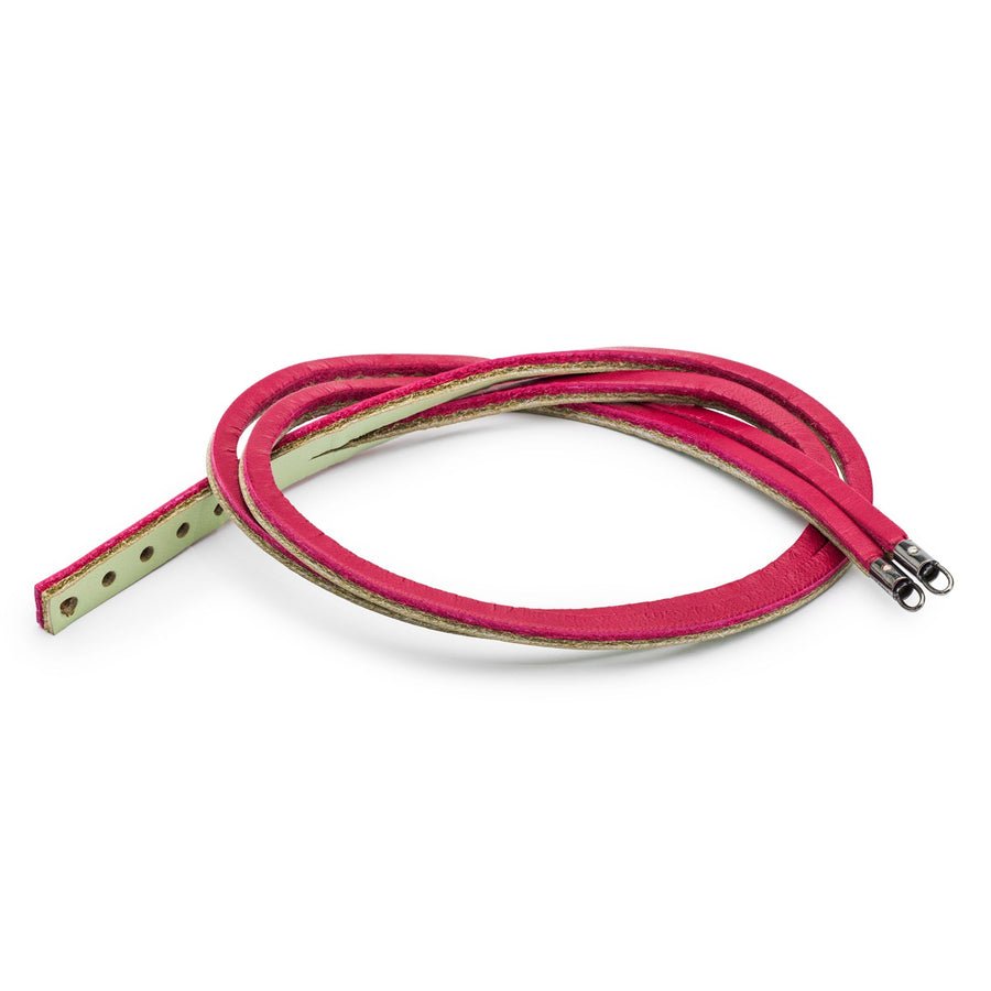 Leather Bracelet Cherry/Sage Green 36cm - Mu Shop