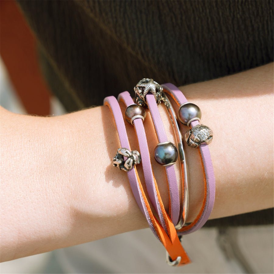 Leather Bracelet Pumpkin/Grape 36cm - Mu Shop