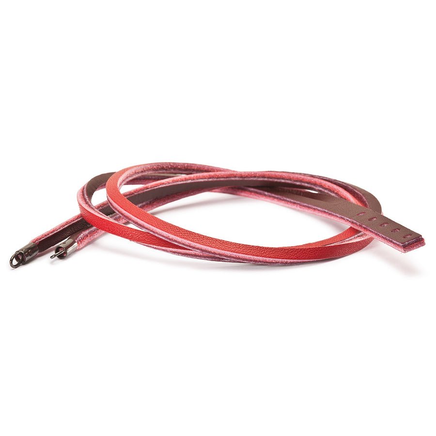 Leather Bracelet Red/Bordeaux 36cm - Mu Shop