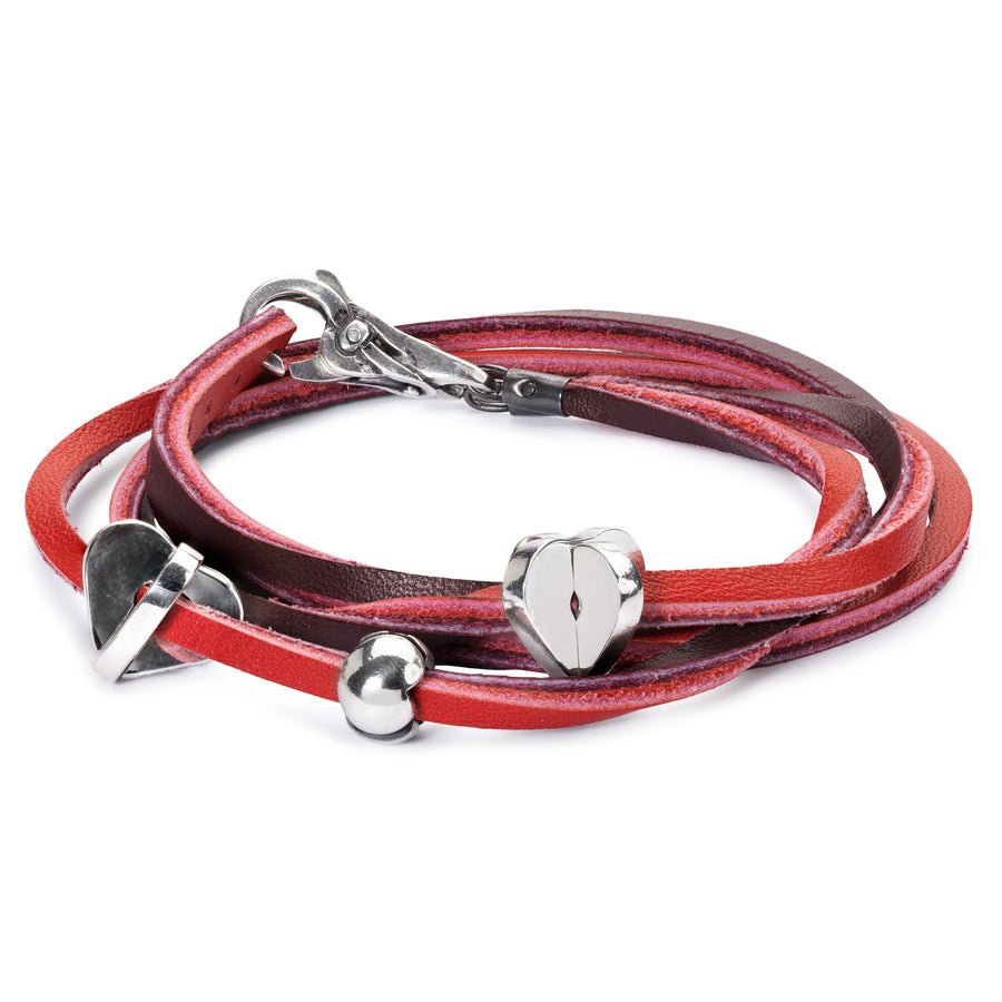 Leather Bracelet Red/Bordeaux 36cm - Mu Shop