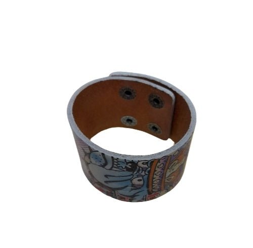 Leather Bracelet Skeleton - green - Mu Shop