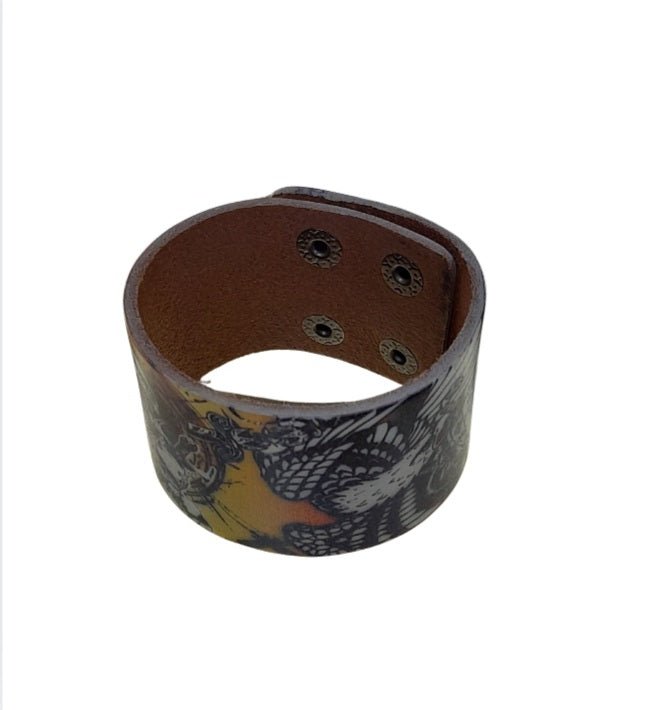 Leather Bracelet Skeleton - grey - Mu Shop