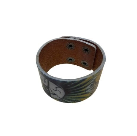 Leather Bracelet Skeleton - orange - Mu Shop