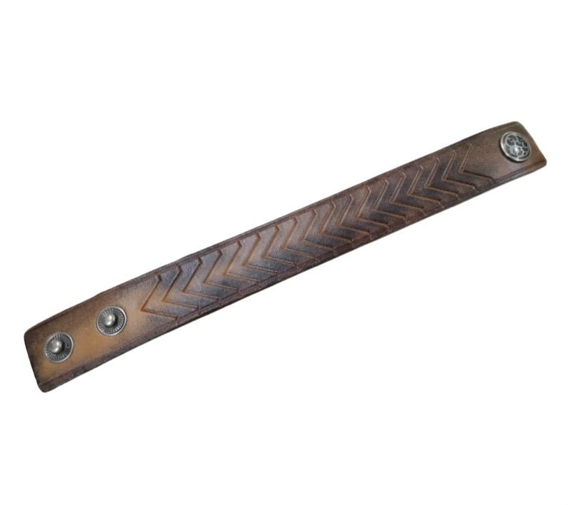 Leather Bracelet Strap - Brown - Mu Shop