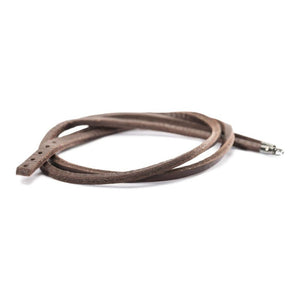 Leather Bracelet Strap - Brown/Silver 41cm - Mu Shop