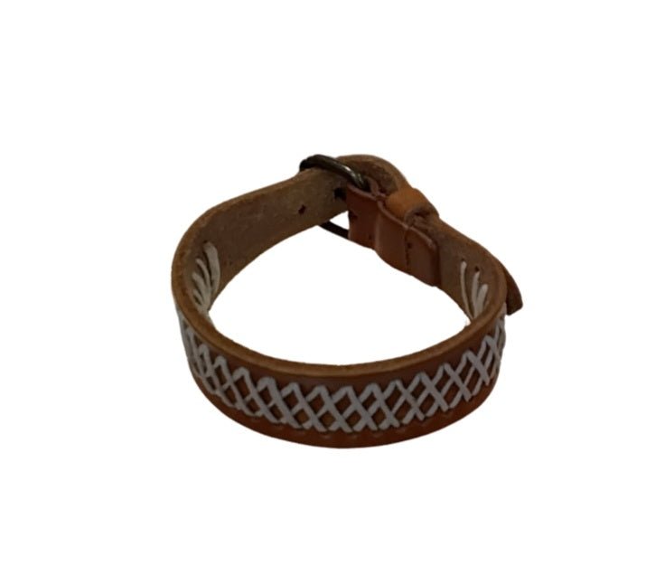Leather Bracelet Stripe - light brown - Mu Shop