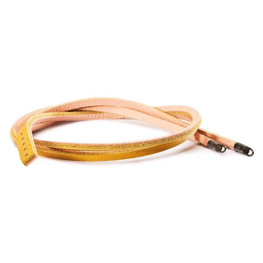 Leather Bracelet Yellow/Light Pink 36cm - Mu Shop
