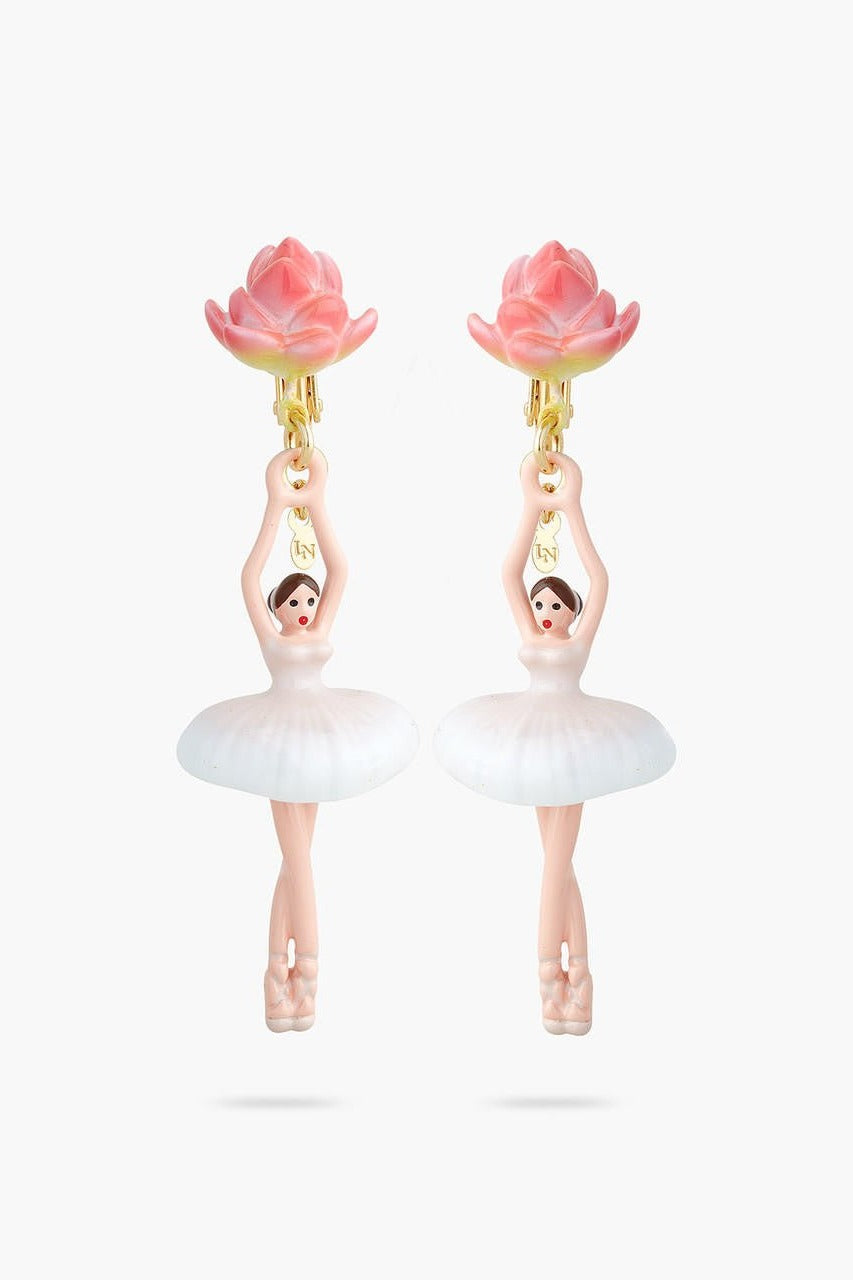 LOTUS FLOWER BALLERINA EARRINGS - Mu Shop