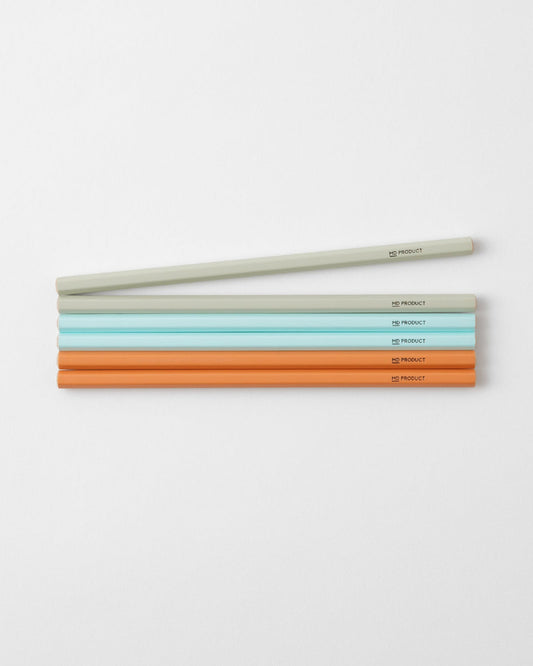 MD Colored Pencils six-piece set in grey, light blue and orange