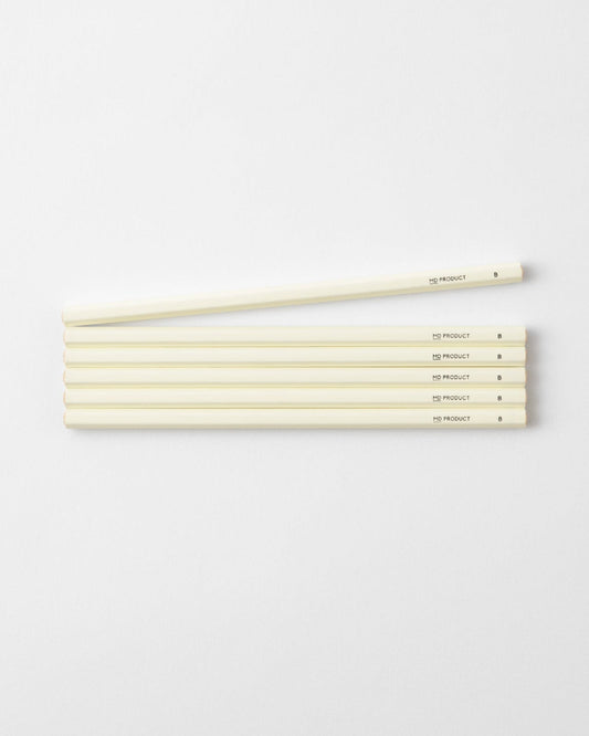 MD Pencil B six-piece set with matte cream wooden bodies