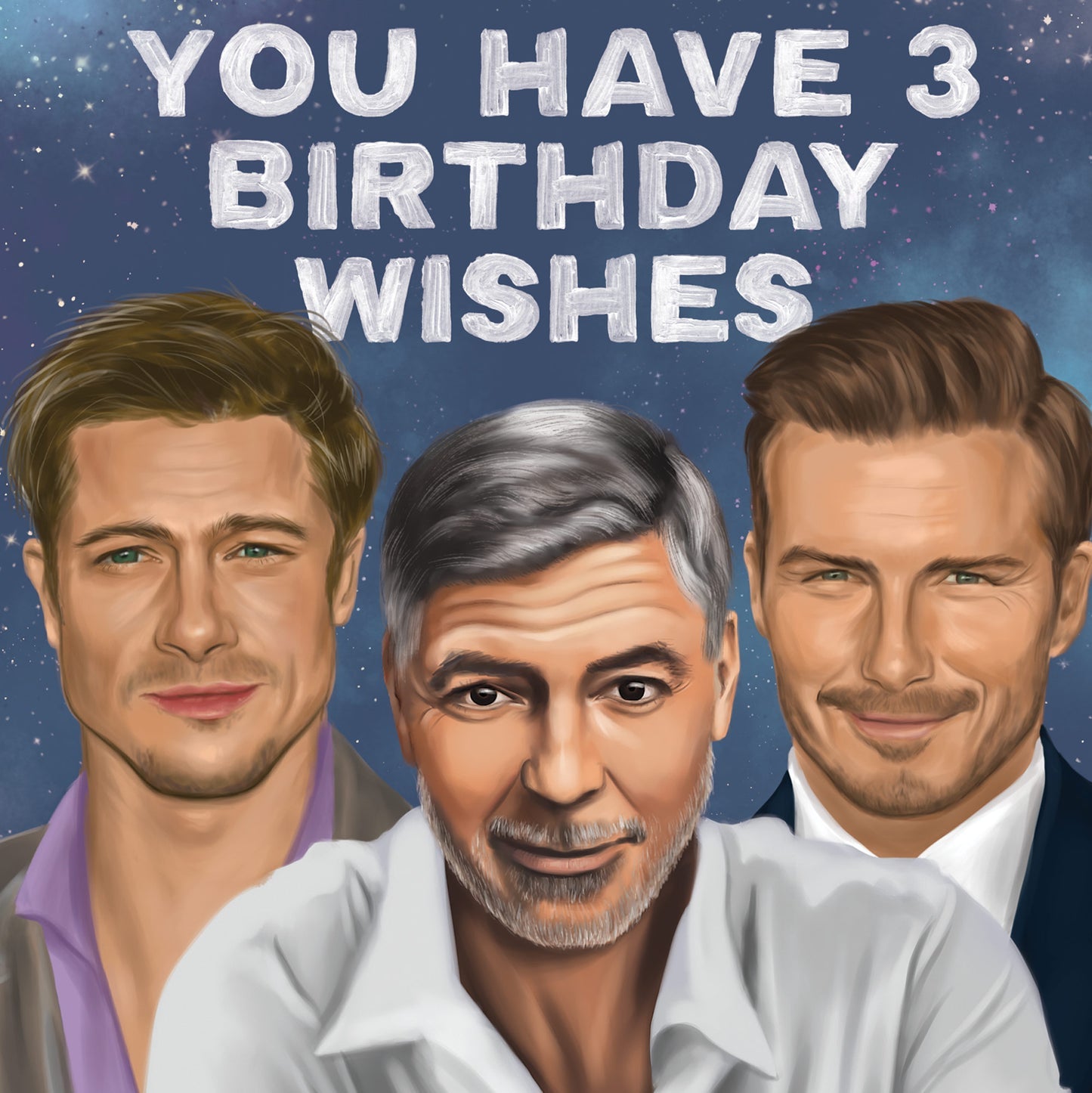 Three Birthday Wishes Greeting Card