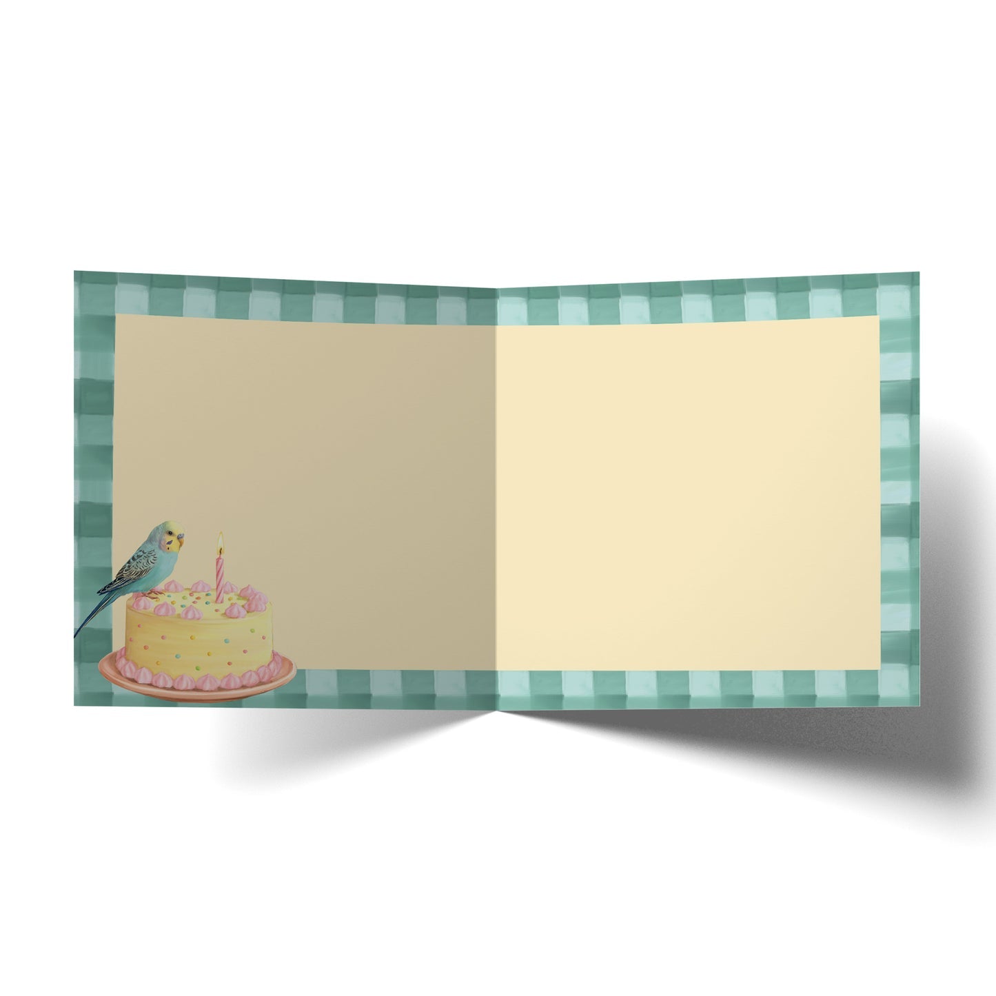 GREETING CARD CAKE BUDGERIGAR
