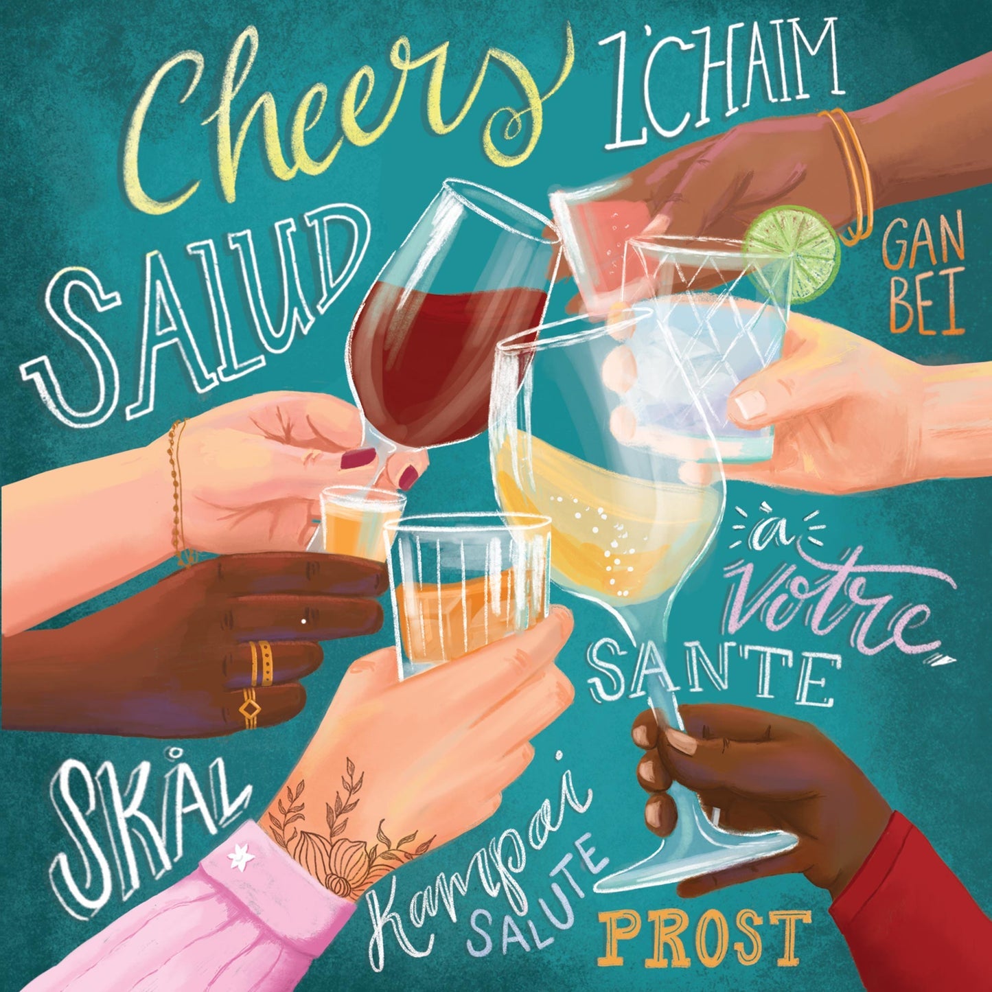 Cheers Multilingual Greeting Card