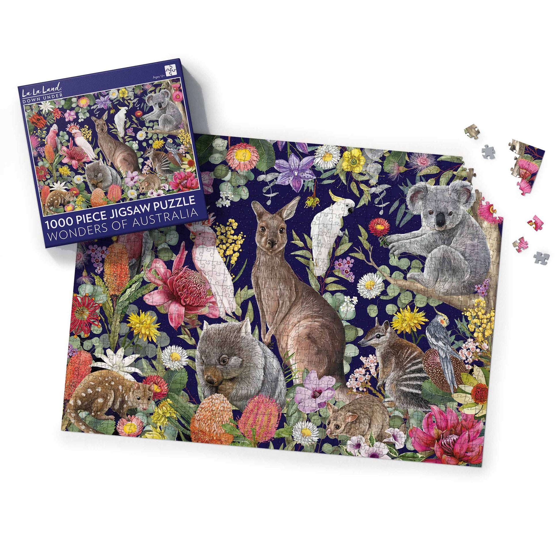 Wonders Of Australia 1000 piece puzzle with native animals and botanical artwork