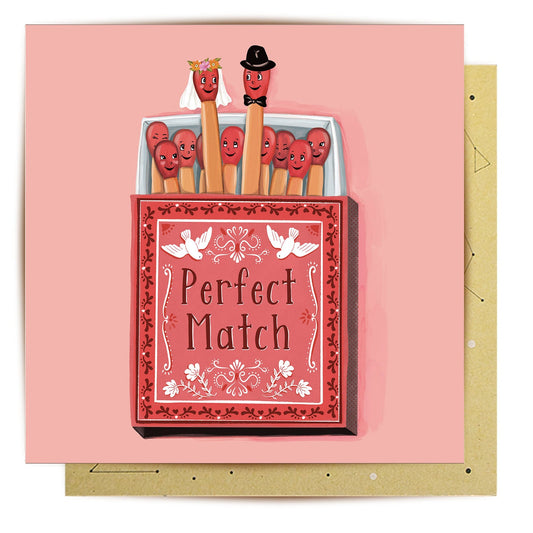 Perfect Match Wedding Greeting Card