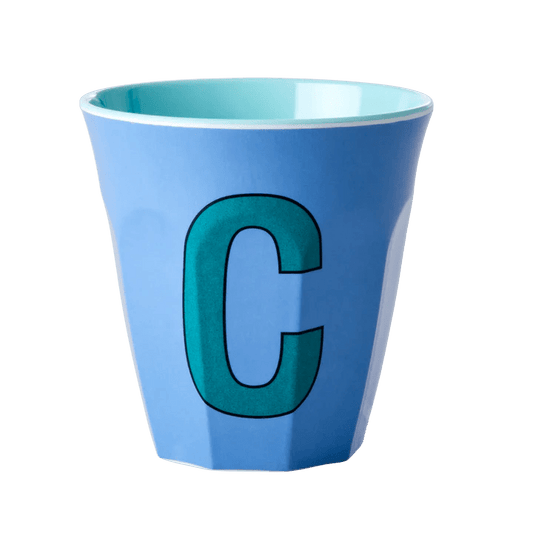 Melamine Cup with letter C Blue - Medium - Mu Shop