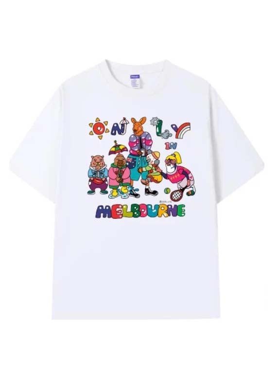 Melbourne 4 Season Fashion White T-Shirt (S) - Mu Shop