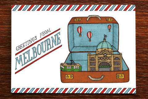 Melbourne Suitcase - Australian Postcard - Mu Shop