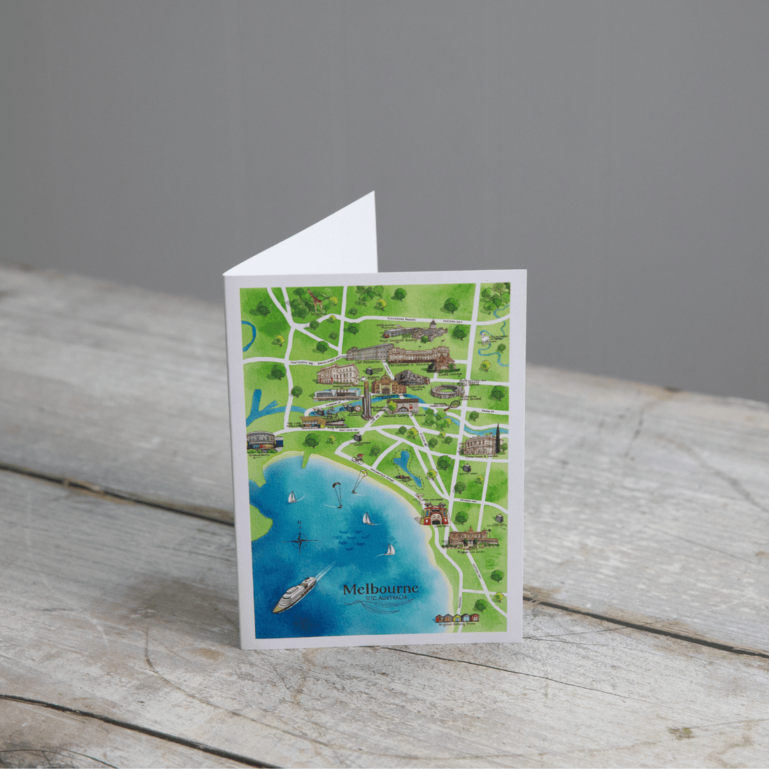 Melbourne Tourist Attractions Map A6 Greeting Card - Palatable tea ...