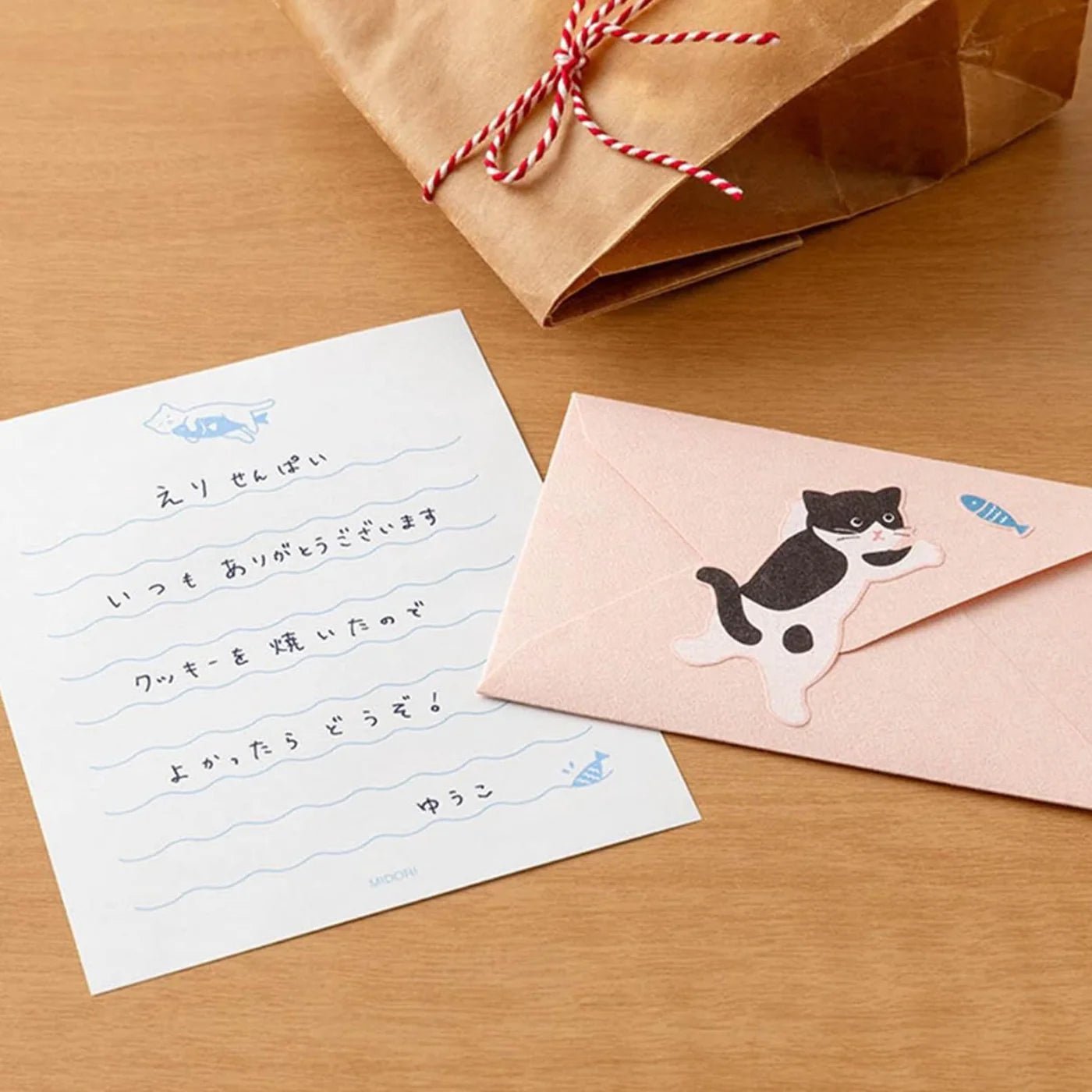 Message Letter and Sticker Set Cat - Mu Shop