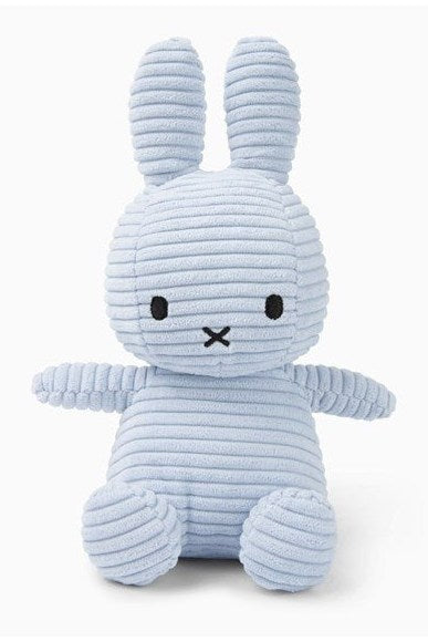 Miffy 23cm Sitting Corduroy Plush - Ice Blue - Mu Shop