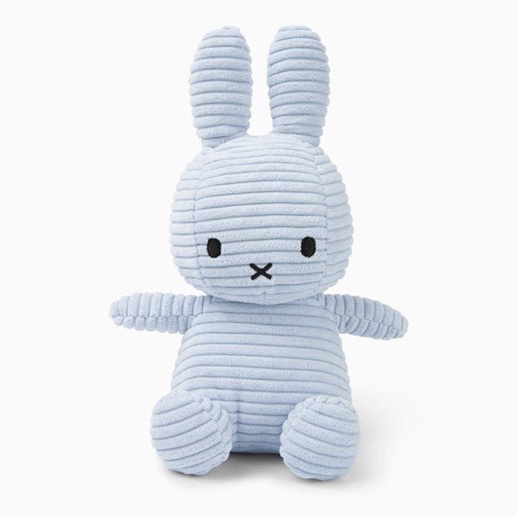 Miffy 23cm Sitting Corduroy Plush - Ice Blue - Mu Shop