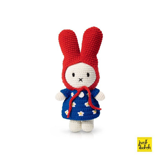 Miffy Handmade and Her Blue Flower Dress + Red Hat - Mu Shop