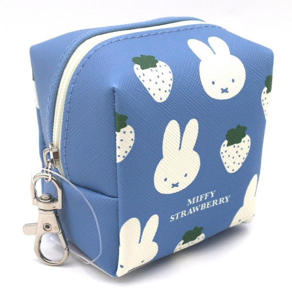 Miffy Mini Pouch - blue and white strawberry - Mu Shop