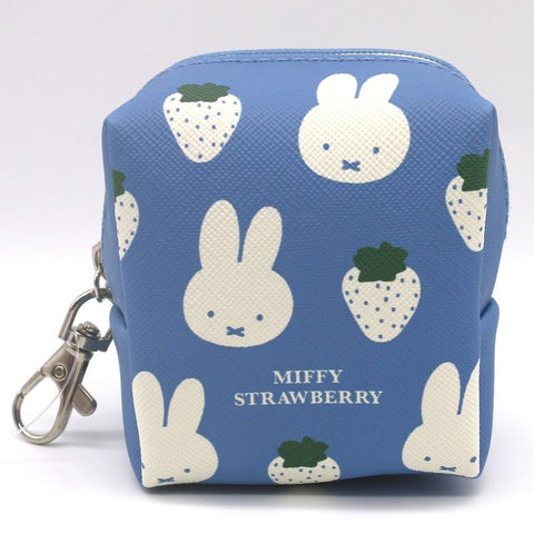 Miffy Mini Pouch - blue and white strawberry - Mu Shop