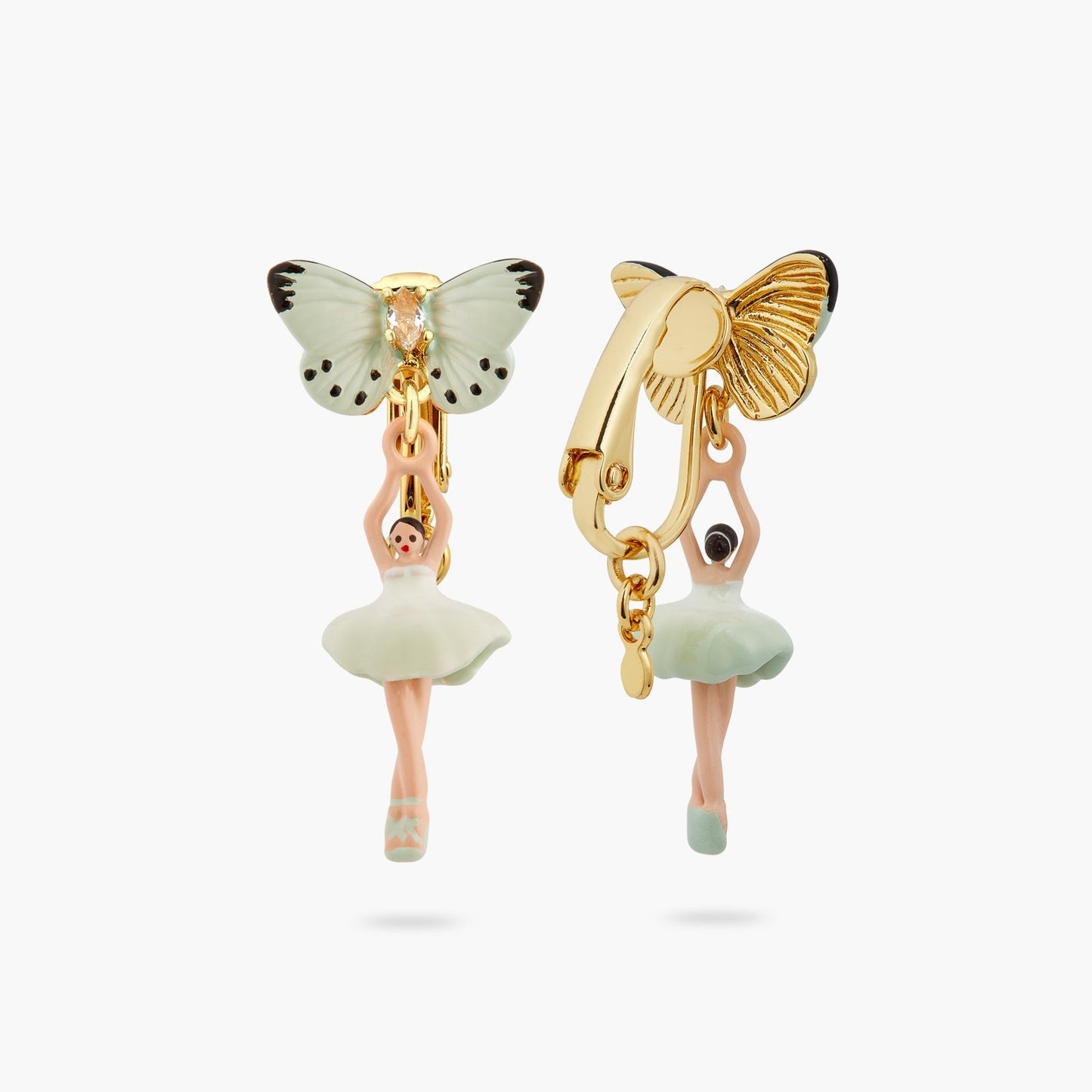 MINI PAS DE DEUX AND AQUA GREEN BUTTERFLY EARRINGS - Mu Shop