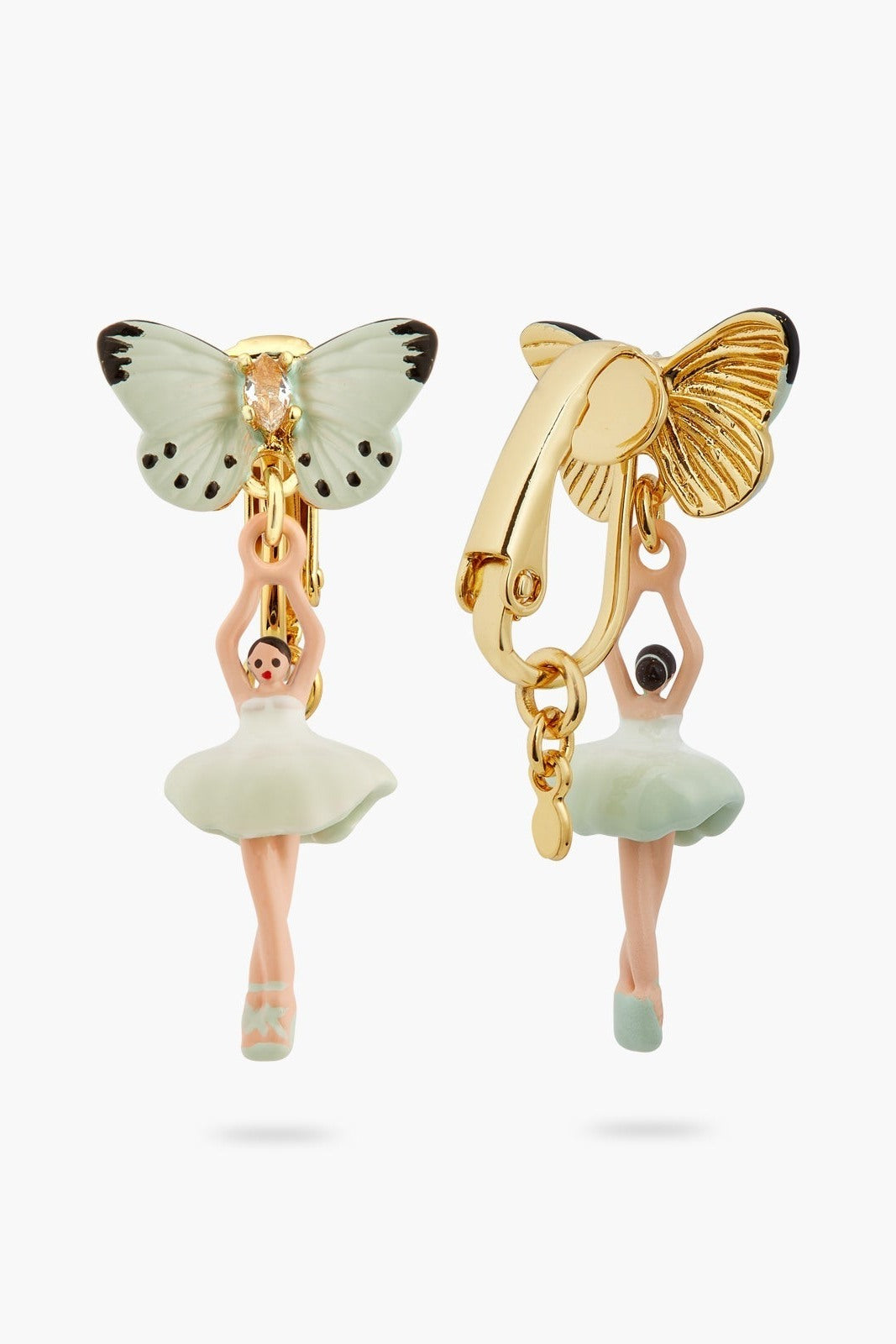 MINI PAS DE DEUX AND AQUA GREEN BUTTERFLY EARRINGS - Mu Shop