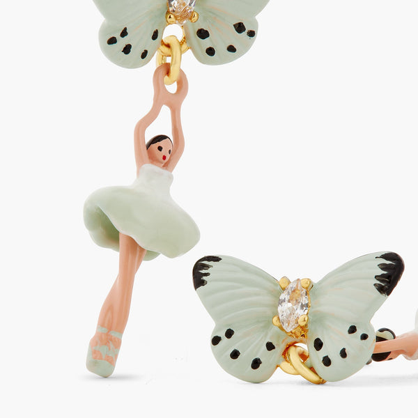 MINI PAS DE DEUX AND AQUA GREEN BUTTERFLY EARRINGS - Mu Shop