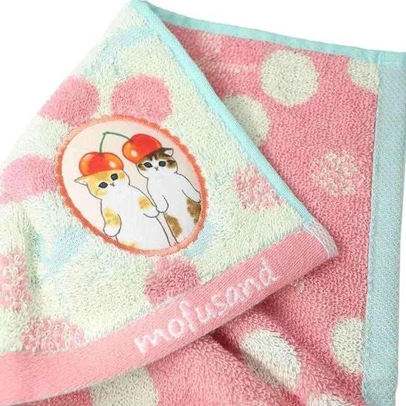 Mofusand Cherry Handkerchief Towel - Mu Shop