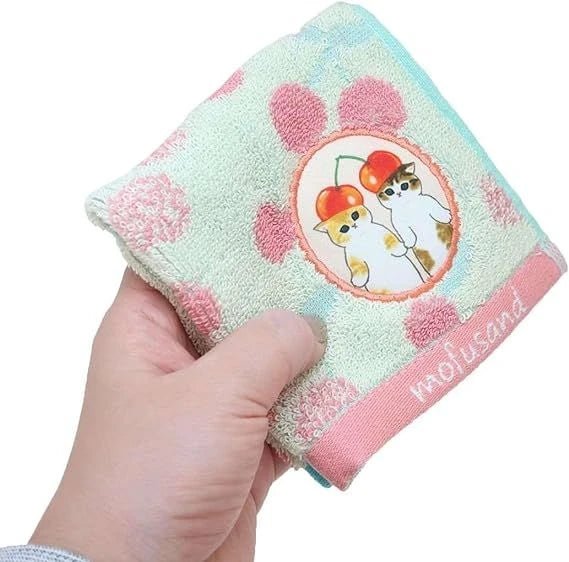 Mofusand Cherry Handkerchief Towel - Mu Shop
