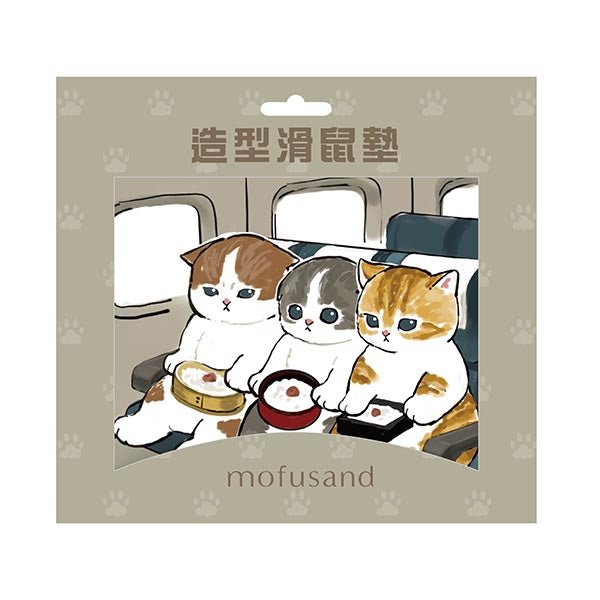 Mofusand Shaped Mouse Pad – Airplane Meal Cats - Mu Shop
