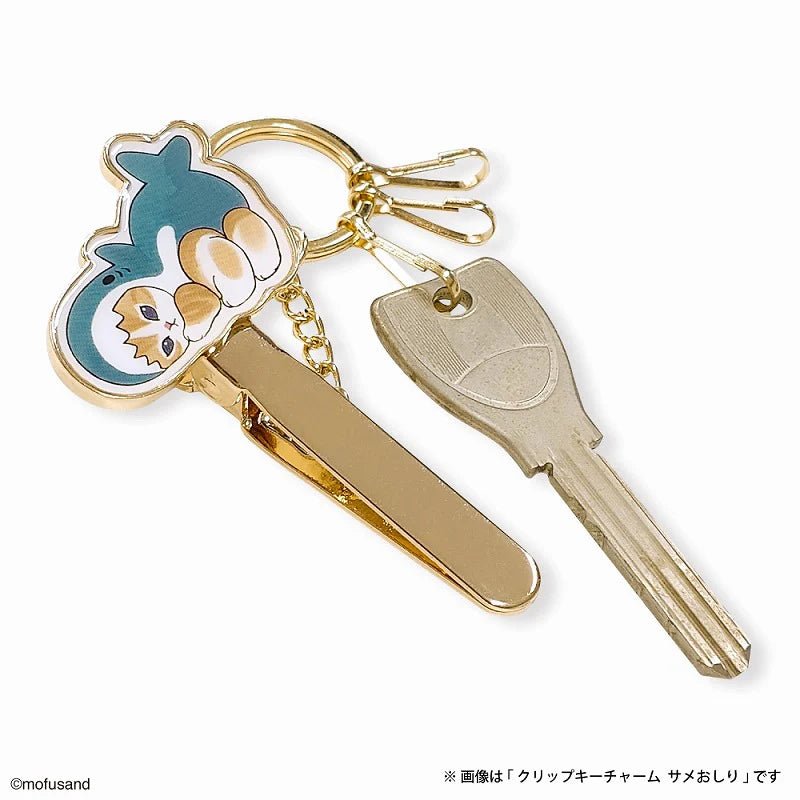 Mofusand Shark Meow with Penguin Keyring with Clipper - Mu Shop