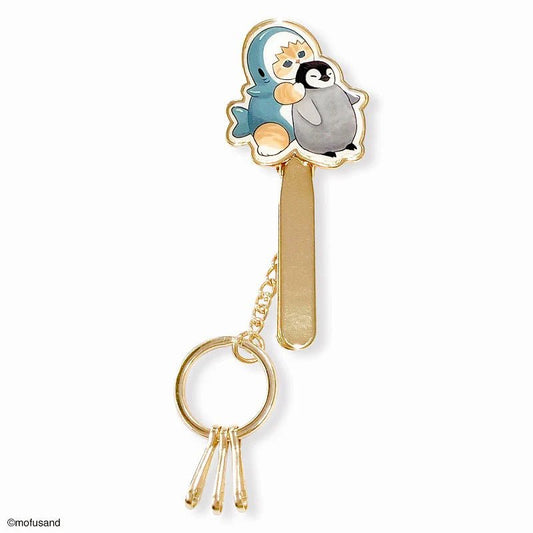 Mofusand Shark Meow with Penguin Keyring with Clipper - Mu Shop