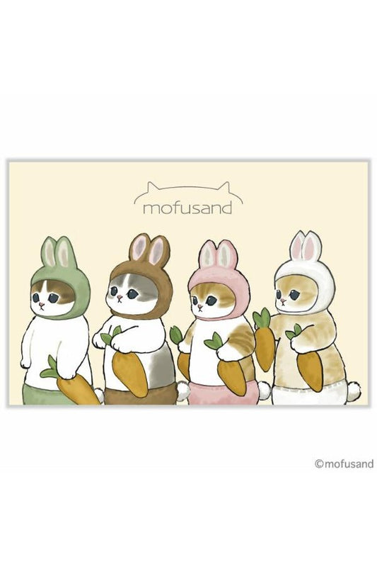 Mofusand Spring Pattern Postcard - Rabbit Carrot - Mu Shop