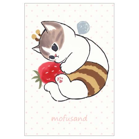 Mofusand Spring Pattern Postcard - Strawberry - Mu Shop