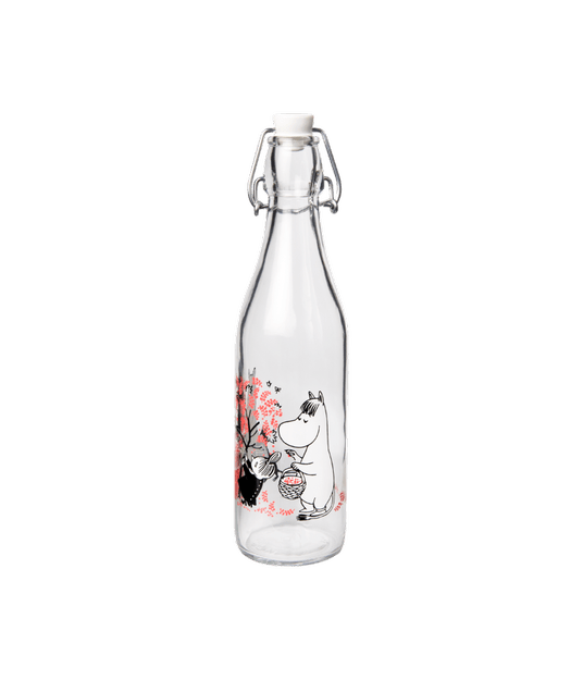 Moomin Berries Glass Bottle 0.5L - Mu Shop