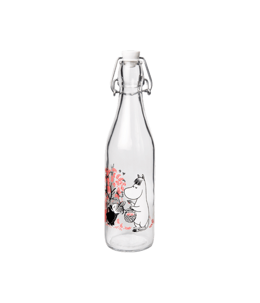 Moomin Berries Glass Bottle 0.5L - Mu Shop