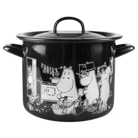 Moomin Enamel Pot With Lid 3,5L - Mu Shop