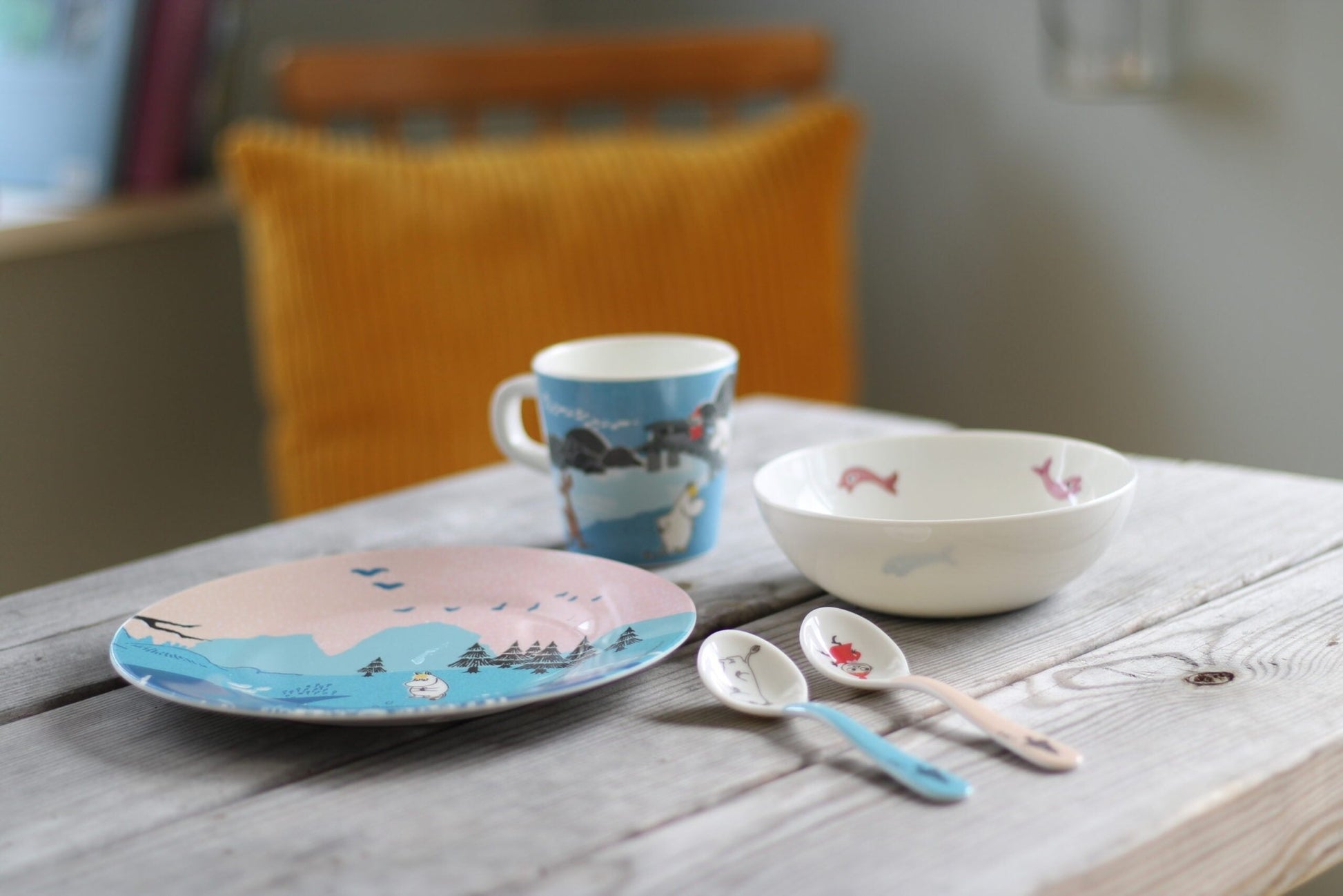 Moomin Forest & Lake, Bowl, blue - Mu Shop