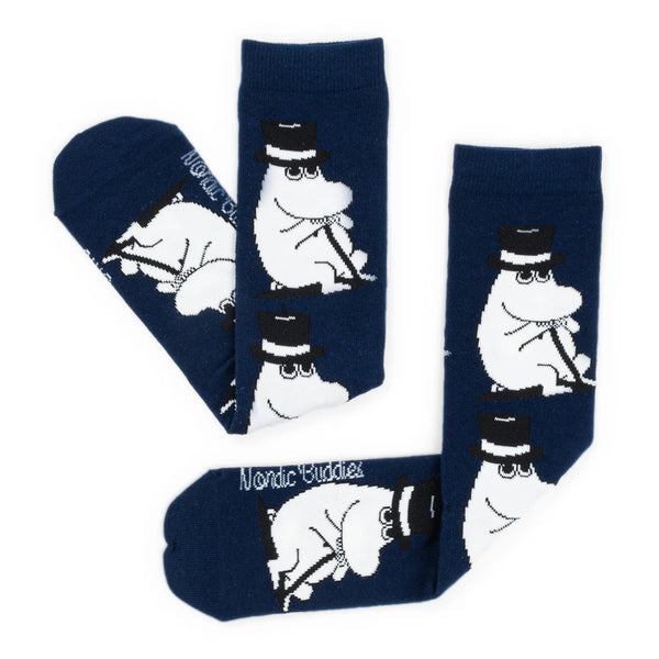 Moomin Pappa Wondering Men Socks - Navy - Mu Shop