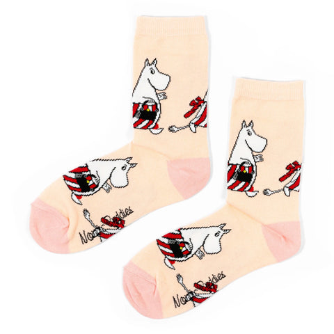 Moominmamma Running Errands Ladies Socks - Light Pink - Mu Shop