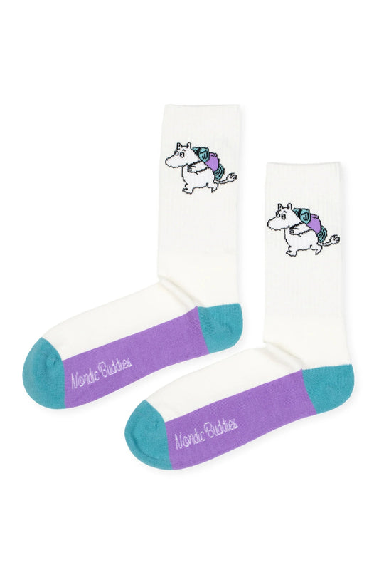 Moomintroll Adventure Retro Men Socks - White - Mu Shop