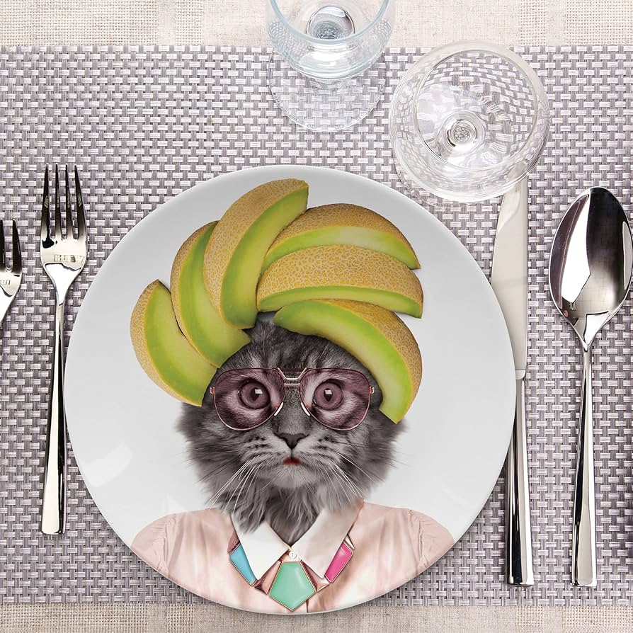 Mustard Wild Dining Plate - Cat - Mu Shop