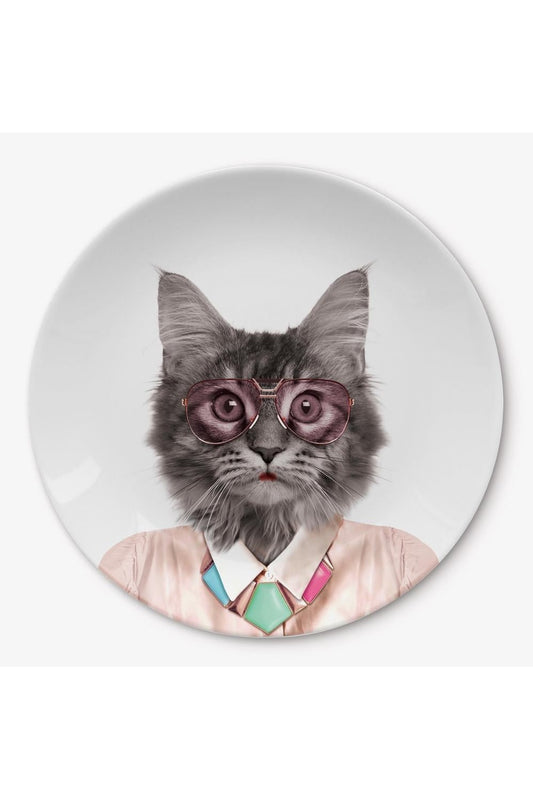 Mustard Wild Dining Plate - Cat - Mu Shop